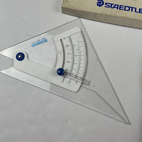 Vintage STAEDTLER Mars 964 51-10 Adjustable Triangle with Slope & Rise Drafting - Picture 2 of 10